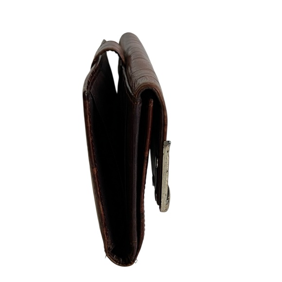 Brighton Wallet Brown Croc Embossed Leather Wallet - Picture 4 of 7
